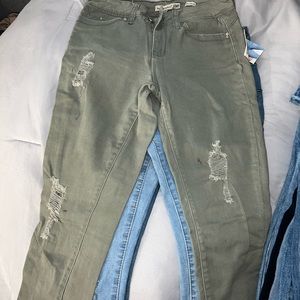 Olive green skinny jeans